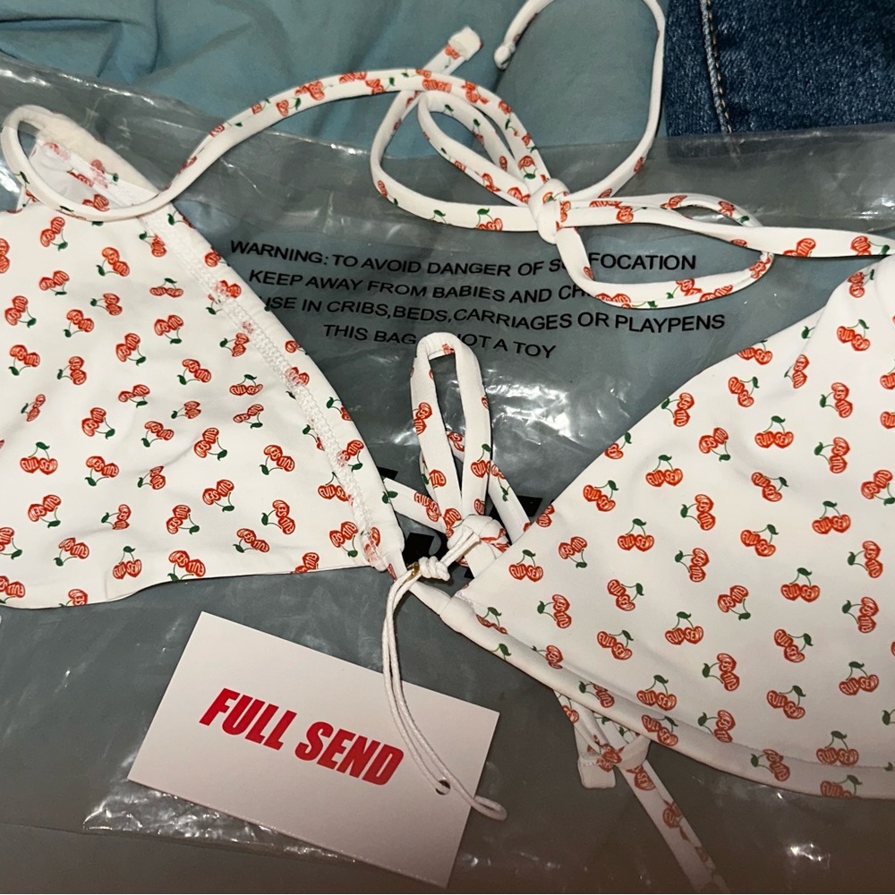 🍒🔥 NWT FULL SEND Nelk Boys Cherry Print Thong Bikini Set | Size Large 🔥🍒